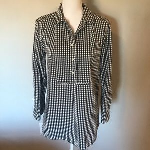 J. Crew Gingham Check Tunic Blouse